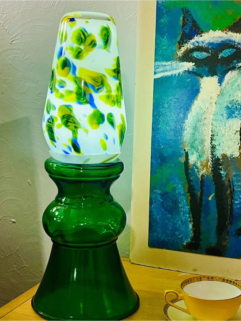 Authentic Signed M Murano Italy Art Glass Vase Polished Pontil 9”